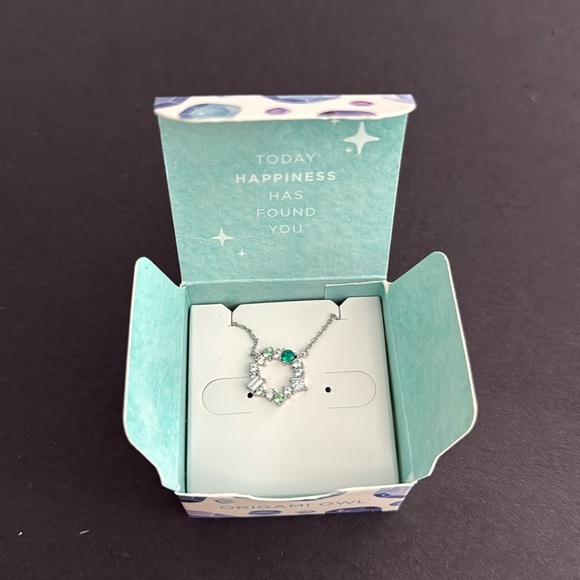 Origami Owl Jewelry - Origami Owl Think Goodness Silver Light Green Harmony Necklace 16-19”